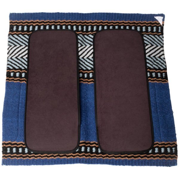New Zealand Merino Blanket Saddle Pad in Blue/Black Chevron